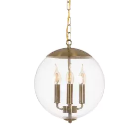 Candeeiro de teto Dourado Cristal Ferro 220-240 V 30 x 30 x 30 cm de BigBuy Home, Iluminação suspensa - Ref: S8804816, Preço:...