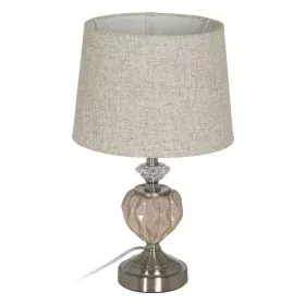 Desk lamp Beige Silver Metal Crystal 10 W 220 V 27 x 27 x 44 cm by BigBuy Home, Bedside and Table Lamps - Ref: S8805163, Pric...