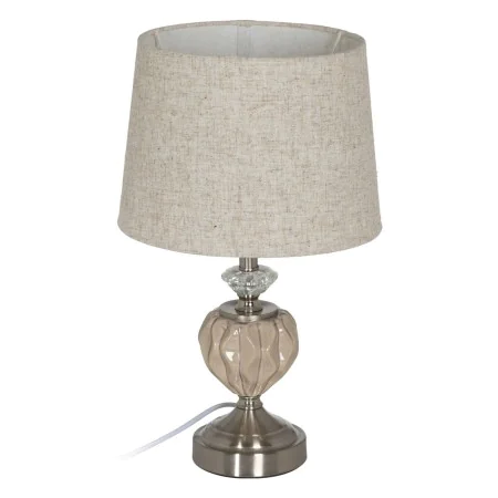 Lampada da tavolo Beige Argentato Metallo Cristallo 10 W 220 V 27 x 27 x 44 cm di BigBuy Home, Lampade da tavolo e abat-jour ...