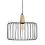 Suspension Noir Naturel Bois Fer 220-240 V 35 x 35 cm de BigBuy Home, Suspensions - Réf : S8805192, Prix : 38,51 €, Remise : %