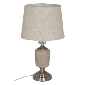 Lampada da tavolo Beige Argentato Metallo Cristallo 10 W 220 V 31,5 x 31,5 x 54 cm di BigBuy Home, Lampade da tavolo e abat-j...