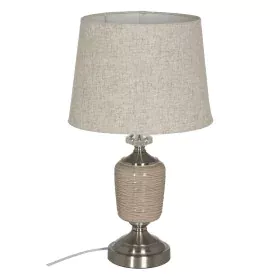 Lampe de bureau Beige Argenté Métal Verre 10 W 220 V 31,5 x 31,5 x 54 cm de BigBuy Home, Lampes de chevet - Réf : S8805194, P...