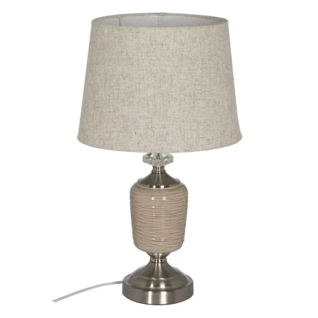 Desk lamp Beige Silver Metal Crystal 10 W 220 V 31,5 x 31,5 x 54 cm by BigBuy Home, Bedside and Table Lamps - Ref: S8805194, ...