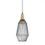 Suspension Noir Naturel Bois Fer 220-240 V 20 x 19,5 cm de BigBuy Home, Suspensions - Réf : S8805230, Prix : 37,30 €, Remise : %