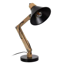 Desk lamp Black Natural Wood Iron 60 W 220-240 V 39 x 19 x 55 cm by BigBuy Home, Bedside and Table Lamps - Ref: S8805231, Pri...