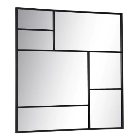 Espejo de pared Negro Cristal Hierro Vertical 90 x 2 x 90 cm de BigBuy Home, Espejos de pared - Ref: S8805760, Precio: 155,01...