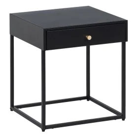 Mesa de Cabeceira Preto Aço 43 x 41 x 50 cm de BigBuy Home, Mesinhas de cabeceira - Ref: S8805778, Preço: 94,66 €, Desconto: %