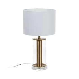 Lampe de bureau Blanc Doré Verre Fer 40 W 28 x 28 x 51 cm de BigBuy Home, Lampes de chevet - Réf : S8806078, Prix : 51,88 €, ...