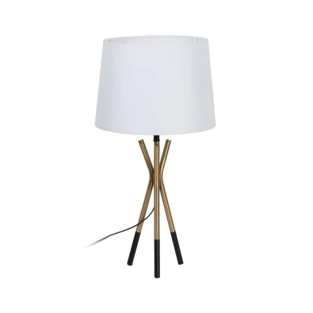 Lampe de bureau Blanc Noir Doré Fer 40 W 33 x 33 x 63,5 cm de BigBuy Home, Lampes de chevet - Réf : S8806080, Prix : 49,01 €,...