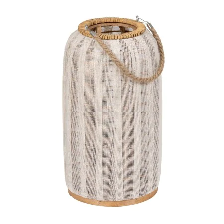 Lanterne Beige Naturel Bambou Verre 25 x 25 x 45 cm de BigBuy Home, Bougeoirs et chandeliers - Réf : S8806087, Prix : 29,46 €...