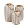 Lanterna Bege Natural Bambu Cristal 22 x 22 x 38 cm de BigBuy Home, Candelabros e suportes para velas - Ref: S8806088, Preço:...