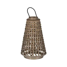 Lanterne Gris Bambou Verre 38 x 38 x 57 cm de BigBuy Home, Bougeoirs et chandeliers - Réf : S8806101, Prix : 45,62 €, Remise : %