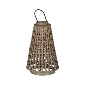 Farol Gris Bambú Cristal 38 x 38 x 57 cm de BigBuy Home, Candelabros y portavelas - Ref: S8806101, Precio: 45,98 €, Descuento: %