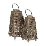 Lantern Grey Bamboo Crystal 30 x 30 x 56 cm by BigBuy Home, Candelabras and candle holders - Ref: S8806103, Price: 40,55 €, D...