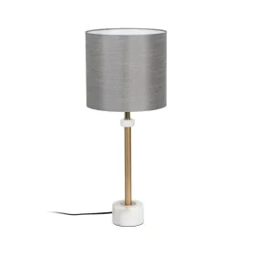 Lampada da tavolo Bianco Grigio Dorato Marmo Ferro 40 W 25 x 25 x 61 cm di BigBuy Home, Lampade da tavolo e abat-jour - Rif: ...