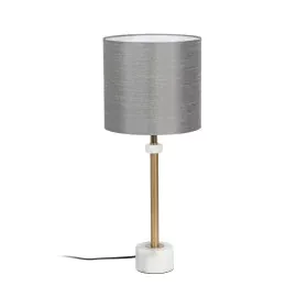 Desk lamp White Grey Golden Marble Iron 40 W 25 x 25 x 61 cm by BigBuy Home, Bedside and Table Lamps - Ref: S8806106, Price: ...