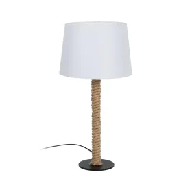 Lampada da tavolo Bianco Nero Beige Ferro Tessuto 40 W 30 x 30 x 60 cm di BigBuy Home, Lampade da tavolo e abat-jour - Rif: S...