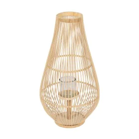 Lanterna Natural Bambu Cristal 35 x 35 x 66 cm de BigBuy Home, Candelabros e suportes para velas - Ref: S8806111, Preço: 48,2...