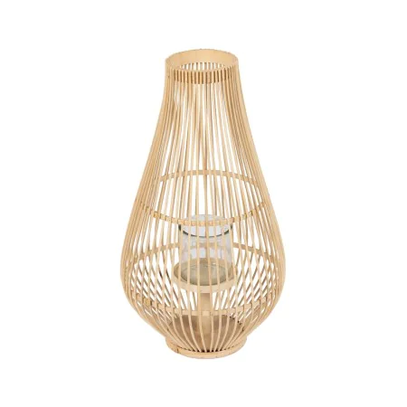 Lanterne Naturel Bambou Verre 30 x 30 x 55 cm de BigBuy Home, Bougeoirs et chandeliers - Réf : S8806112, Prix : 35,47 €, Remi...