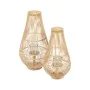 Lantern Natural Bamboo Crystal 30 x 30 x 55 cm by BigBuy Home, Candelabras and candle holders - Ref: S8806112, Price: 35,47 €...