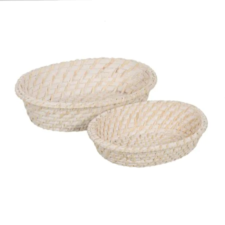 Tray White Bamboo Rattan 29 x 22 x 7 cm (2 Units) by BigBuy Home, Plates and dishes - Ref: S8806169, Price: 25,03 €, Discount: %