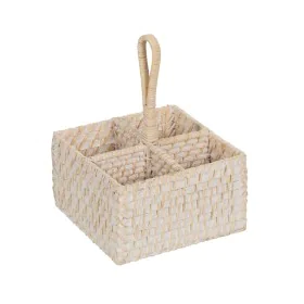 Besteckkorb Weiß Bambus Rattan 19 x 19 x 27 cm von BigBuy Home, Regale und Gestelle - Ref: S8806171, Preis: 20,04 €, Rabatt: %