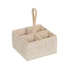 Cesto para cubiertos Blanco Bambú Ratán 19 x 19 x 27 cm de BigBuy Home, Estantes y soportes - Ref: S8806171, Precio: 19,24 €,...