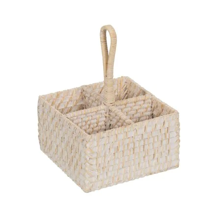 Cutlery basket White Bamboo Rattan 19 x 19 x 27 cm by BigBuy Home, Shelves and supports - Ref: S8806171, Price: 19,24 €, Disc...