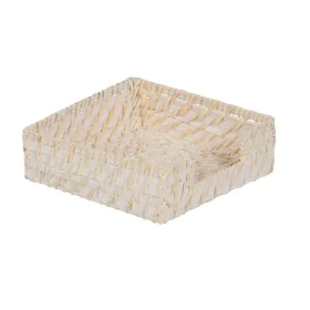 Servilletero Blanco Bambú Ratán 18 x 18 x 6 cm de BigBuy Home, Estantes y soportes - Ref: S8806188, Precio: 10,65 €, Descuent...