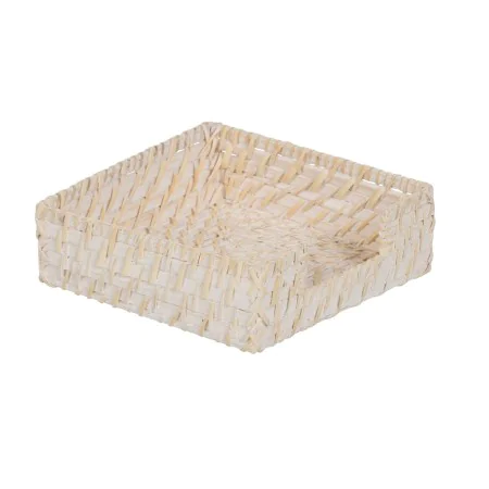 Servilletero Blanco Bambú Ratán 18 x 18 x 6 cm de BigBuy Home, Estantes y soportes - Ref: S8806188, Precio: 9,58 €, Descuento: %