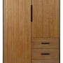 Buffet ORLEANS Noir Naturel Fer Bois MDF 104 x 53 x 203 cm de BigBuy Home, Buffets, crédences et vaisseliers - Réf : S8806194...