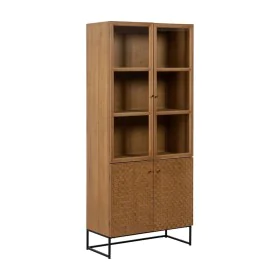 Stand Espositore MARIGNI Nero Naturale Cristallo Ferro Legno MDF 84,5 x 42,5 x 198 cm di BigBuy Home, Cristalliere - Rif: S88...