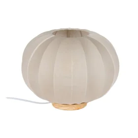 Desk lamp Beige Natural Cotton Wood Metal 60 W 220-240 V 31,5 x 31,5 x 24,5 cm by BigBuy Home, Bedside and Table Lamps - Ref:...