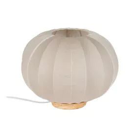 Lampada da tavolo Beige Naturale Cotone Legno Metallo 60 W 220-240 V 31,5 x 31,5 x 24,5 cm di BigBuy Home, Lampade da tavolo ...