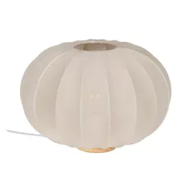 Lampada da tavolo Beige Naturale Cotone Legno Metallo 60 W 220-240 V 40 x 40 x 28,5 cm di BigBuy Home, Lampade da tavolo e ab...