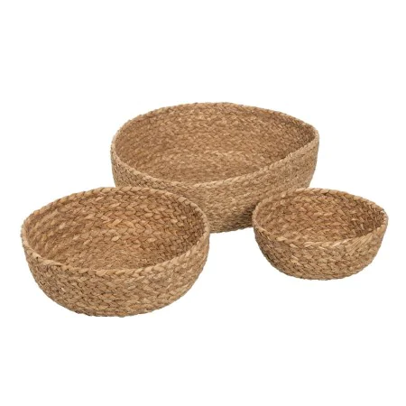 Decorative basket Natural Fibre 34 x 34 x 11 cm (3 Units) by BigBuy Home, Fireplace accessories - Ref: S8806243, Price: 37,16...