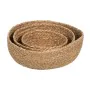 Decorative basket Natural Fibre 34 x 34 x 11 cm (3 Units) by BigBuy Home, Fireplace accessories - Ref: S8806243, Price: 37,16...