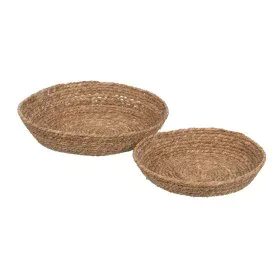 Centerpiece Natural Natural Fibre 31 x 31 x 7 cm (2 Units) by BigBuy Home, Party items - Ref: S8806244, Price: 18,53 €, Disco...