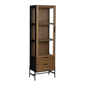 Stand Espositore ORLEANS Nero Naturale Cristallo Ferro Legno MDF 61 x 40 x 196 cm di BigBuy Home, Cristalliere - Rif: S880626...