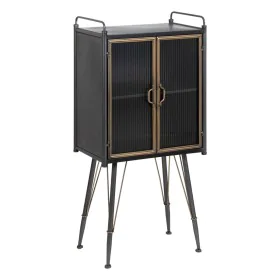 Présentoir BRICK Noir Doré Verre Fer 58 x 40 x 120 cm de BigBuy Home, Meubles vitrines - Réf : S8806266, Prix : 255,50 €, Rem...