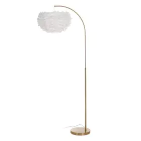 Lampadaire Blanc Doré Métal Plumes 60 W 220-240 V 68 x 40 x 175 cm de BigBuy Home, Lampadaires - Réf : S8806291, Prix : 111,2...