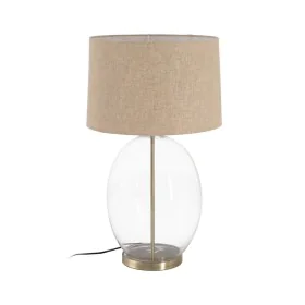 Desk lamp Golden Linen Metal Crystal 60 W 220-240 V 43 x 43 x 73 cm by BigBuy Home, Bedside and Table Lamps - Ref: S8806304, ...