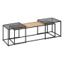 Mesa de Centro Preto Natural Cristal Ferro Rotim 97,5 x 34 x 35 cm (3 Unidades) de BigBuy Home, Jogos de móveis - Ref: S88063...