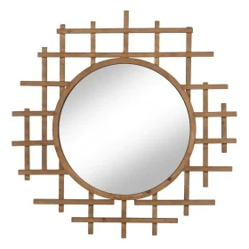 Wall mirror Natural 100 x 3,5 x 100 cm by BigBuy Home, Wall-Mounted Mirrors - Ref: S8806357, Price: 154,63 €, Discount: %