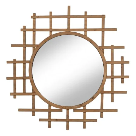 Wall mirror Natural 100 x 3,5 x 100 cm by BigBuy Home, Wall-Mounted Mirrors - Ref: S8806357, Price: 148,44 €, Discount: %