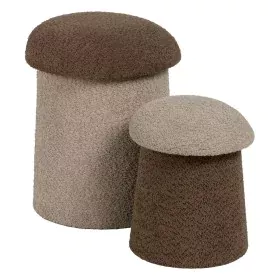 Pouf Marron Beige Bois MDF 40 x 40 x 48 cm (2 Unités) de BigBuy Home, Poufs - Réf : S8806398, Prix : 118,42 €, Remise : %