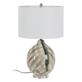 Lampada da tavolo Bianco Nero Metallo Ceramica Cristallo 60 W 220-240 V 45 x 45 x 73 cm di BigBuy Home, Lampade da tavolo e a...