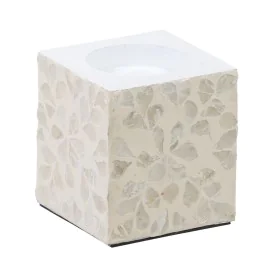 Candleholder Beige Mother of pearl MDF Wood 10,5 x 10,5 x 10,5 cm by BigBuy Home, Candelabras and candle holders - Ref: S8806...