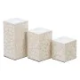 Castiçais Bege Madrepérola Madeira MDF 10,5 x 10,5 x 10,5 cm de BigBuy Home, Candelabros e suportes para velas - Ref: S880649...