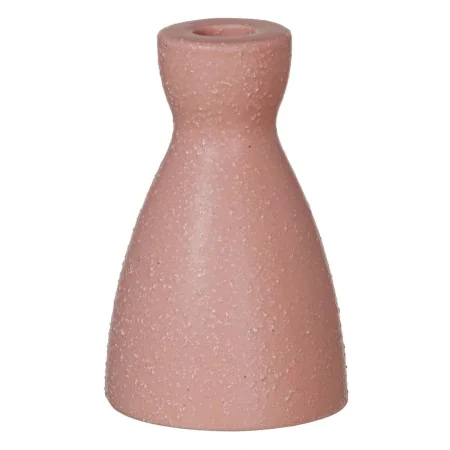 Bougeoir Rose Céramique 9,5 x 9,5 x 12 cm de BigBuy Home, Bougeoirs et chandeliers - Réf : S8806510, Prix : 6,20 €, Remise : %